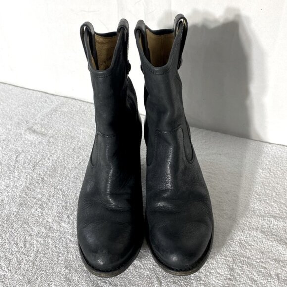 Frye Black Leather Jackie Button Short Western Style Boots Ankle Boots 7.5 - Picture 2 of 14